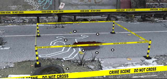Interactive Hotspots Used to Create a Digitally Mediated Crime Scene Experience 