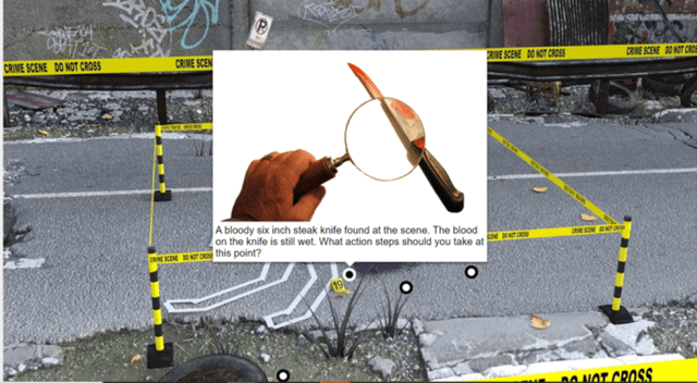 Interactive Hotspots Used to Create a Digitally Mediated Crime Scene Experience 