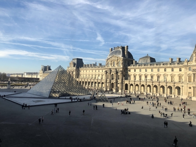 The glass Pyramide in the Louvre courtyard
