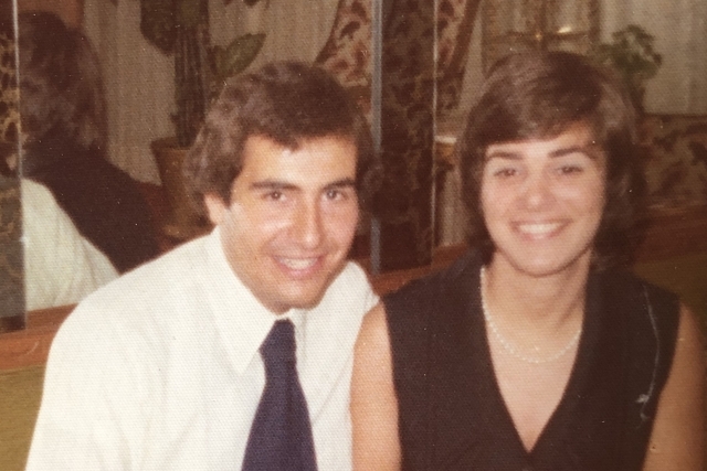 Steven Caccavallo ’75CBA and Irene Bozzi Caccavallo posing for photo from the 70s