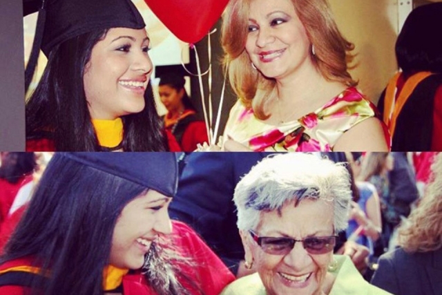 Gloria Pazmino with her mother and grandmother at graduation