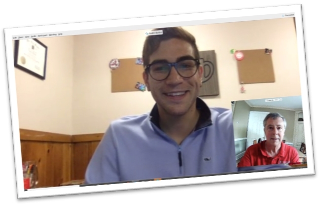 Student and Career Counselor talking on Zoom screens