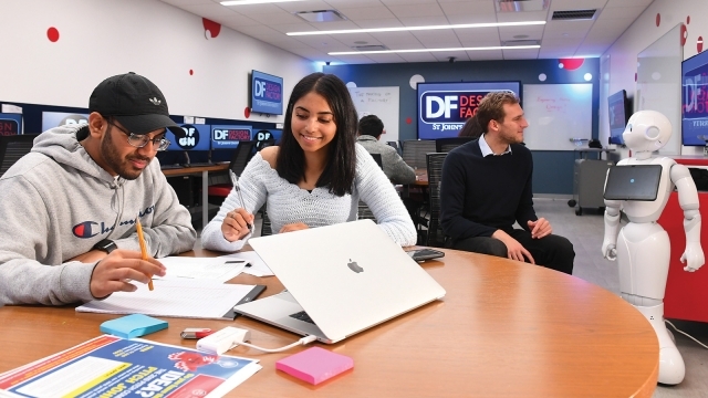 Students studying together 