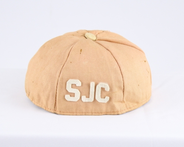 This freshman beanie was worn by Thomas Gould, class of 1958, during freshman hazing in Fall 1954.