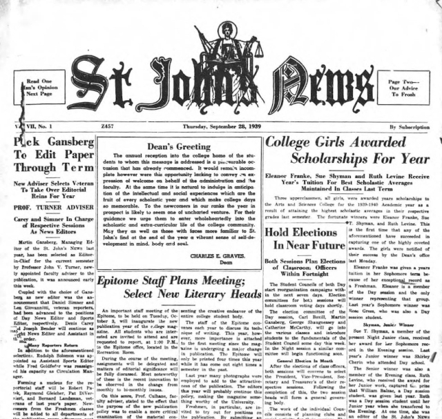 St. John’s News first page