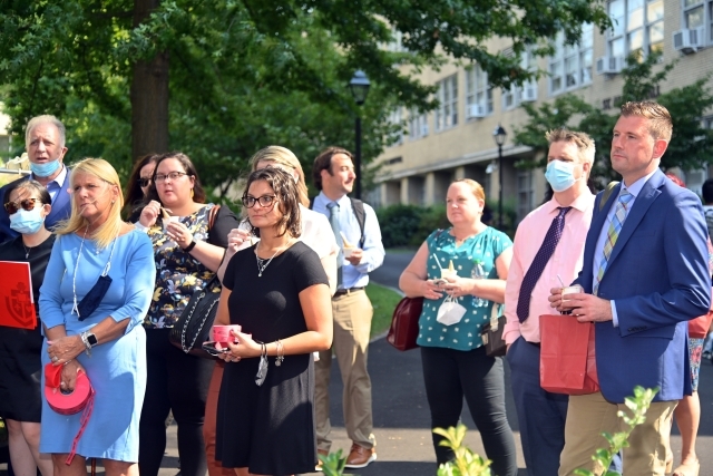 Blessing Marks the Return of Education Faculty to Campus
