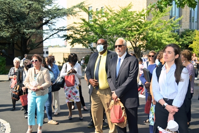 Blessing Marks the Return of Education Faculty to Campus
