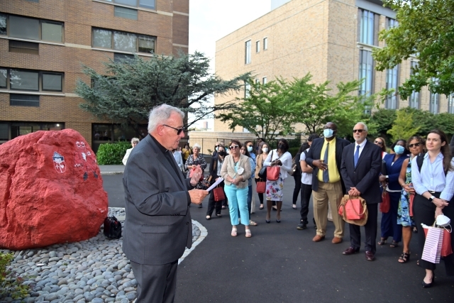 Blessing Marks the Return of Education Faculty to Campus