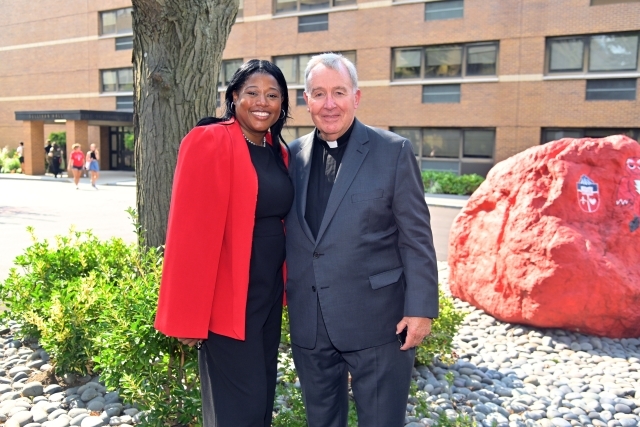 Blessing Marks the Return of Education Faculty to Campus