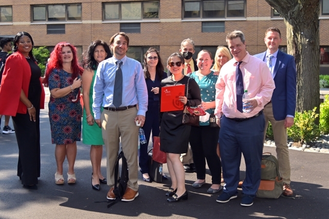 Blessing Marks the Return of Education Faculty to Campus