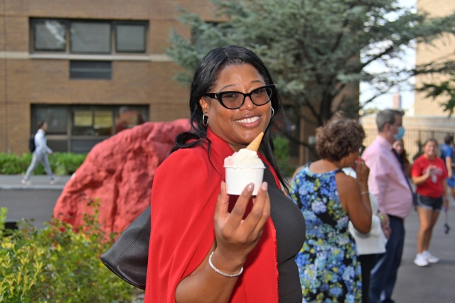 Blessing Marks the Return of Education Faculty to Campus