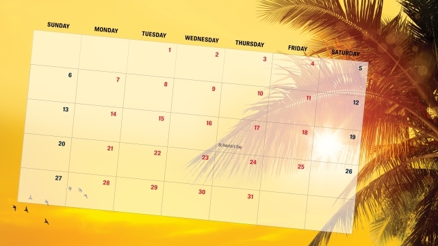 Florida background with calendar