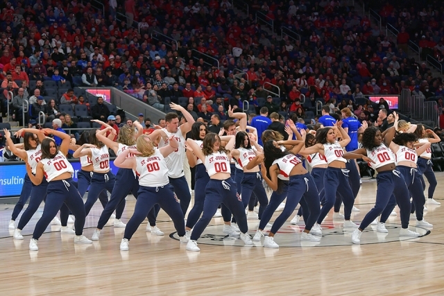 Dance team performing at UBS arena