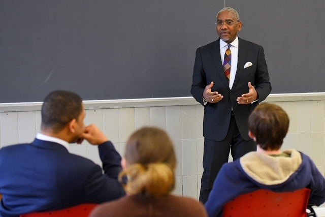 Rep. Greg Meeks Visits Classroom for lecture