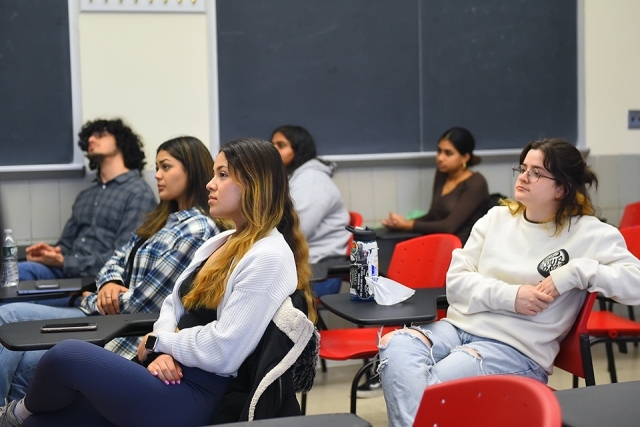 Students sitting in classroom during lecture