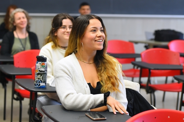 students sitting at desk during lecture