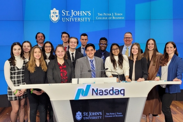 Tobin Honors students have a great day in New York, visiting Nasdaq 960x240