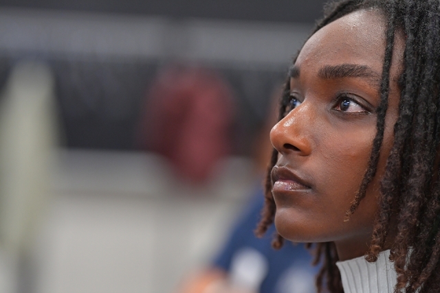 close up of female at the lecture