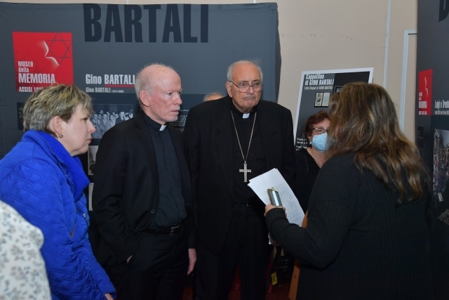 Rev. Patrick J. Griffin, C.M., Executive Director, Vincentian Center for Church and Society at St. John’s University, chats with the Most Rev. Archbishop Domenico Sorrentino of the Diocese of Assisi-Nocera Umbra-Gualdo Tadino.         