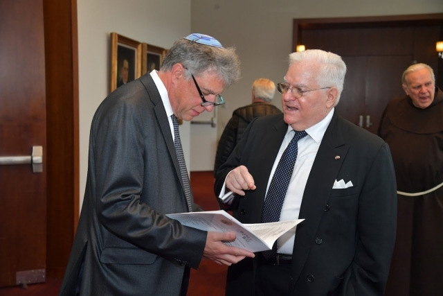 Rabbi Manes Kogan from Hillcrest Jewish Center, left, with Gary Krupp, Founder and President of the Pave the Way Foundation