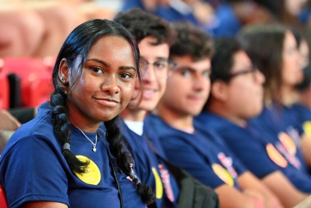 Students sitting at 2022 New Student Convocation