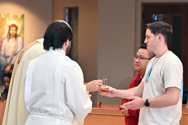 Presentation of bread and wine at Mass