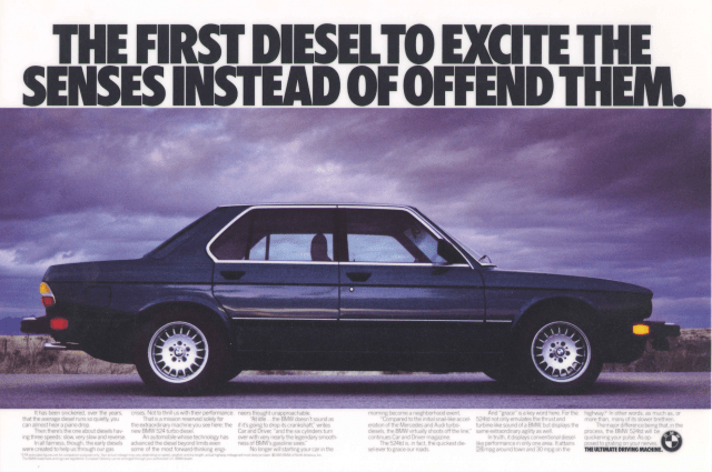 Martin Puris BMW Ad about the first diesel to excite the senses instead of offend them