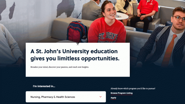 St. John's Pathway tool scrolling through various students interests to explore career paths.