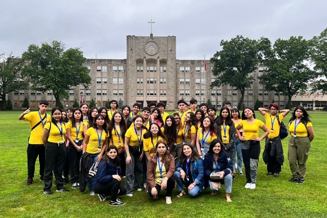 Chilean Students on the Great Lawn on Queens Campus