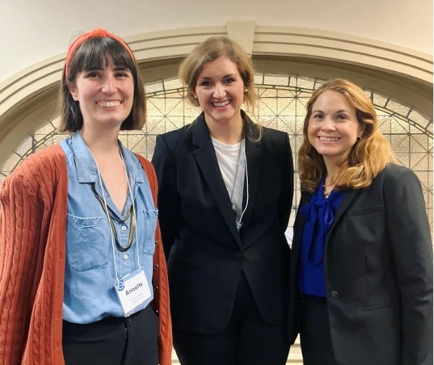 From left: Annette Masterson; Elisabeth Fondren, Ph.D.; and Erin K. Coyle, Ph.D., at the 2023 AJHA Annual Conference in Columbus, OH (photo credit: Tom Mascaro)