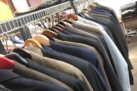 Suits in Career closet at St. John's University 