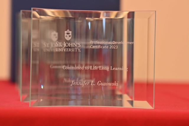 2024 Training and Development Certificate Graduation awards on table