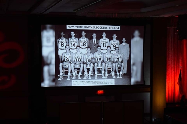 Image of St. John's University basketball team during St. John's University Presidents Dinner where Solly Walker was honored