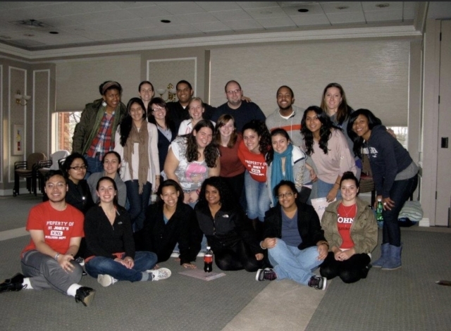 Group of St. John's students on a service trip 