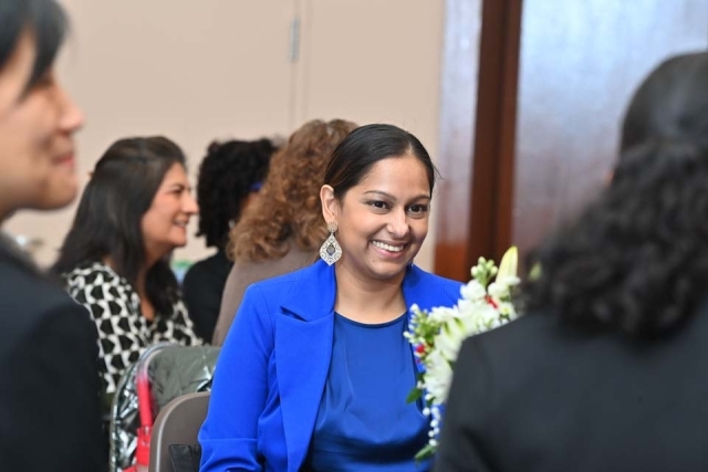Inset of woman smiling