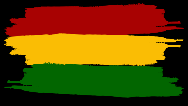 Red, Yellow and Green paint stripe symbol for Black History Month 