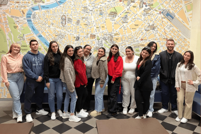 Students immersed in their study abroad program in Rome