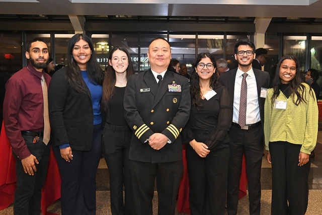 Group photo of CPHS students and military member