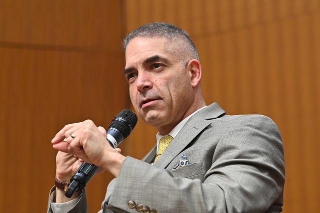 Man holding a microphone