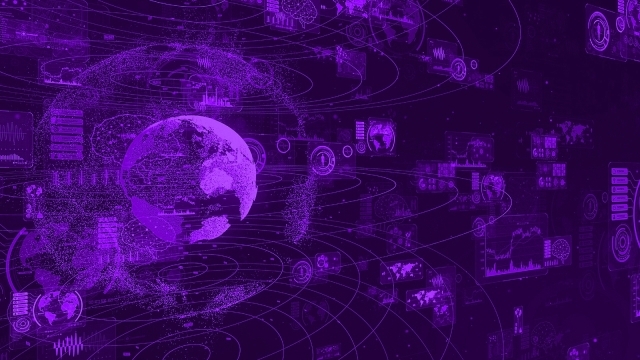 purple graphic of globe