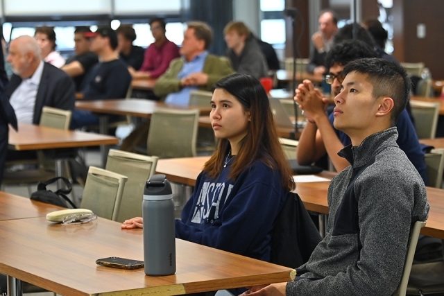 St. John's students listening to speaker at 2024 Henry George Lecture