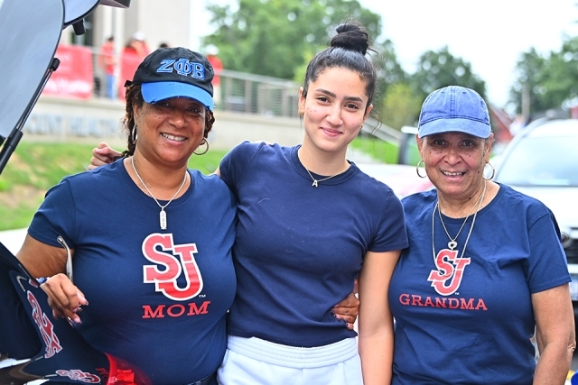 St. John's student with St. John's Mom and St. John's Grandma