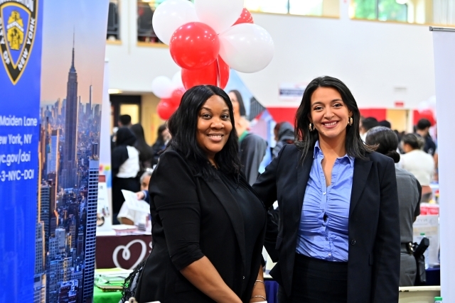 Two career expo members posing for a photo