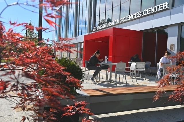 Students studying in the St. Vincent Health Sciences Center