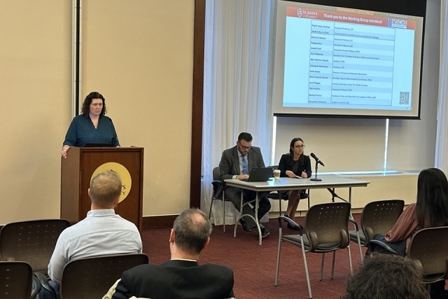 Middle States Town Hall meeting; woman standing at podium