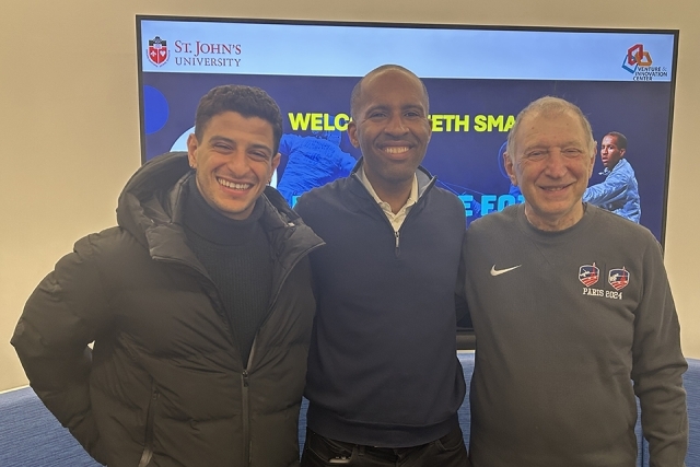 Keeth Smart with two men from St. John's 
