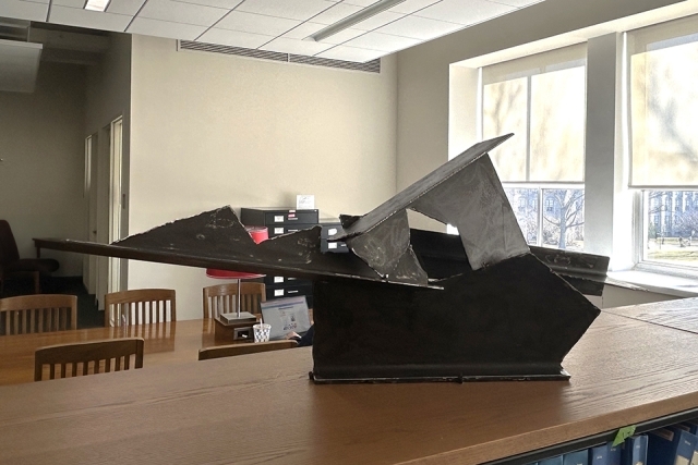  Vincent Michael Poast Sculpture in St. John's Library on table