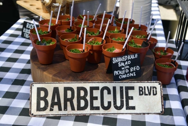 Barbecue Blvd sign with a tray of food