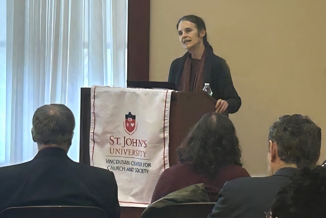 Sabina Alkire, D.Phil. speaking at St. John's University
