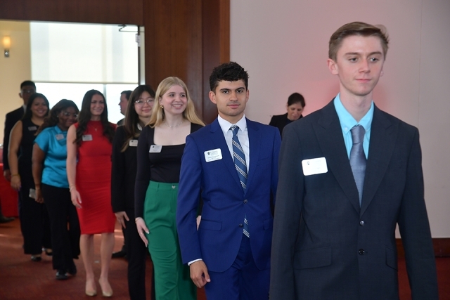 President’s Society Students walking into ceremony